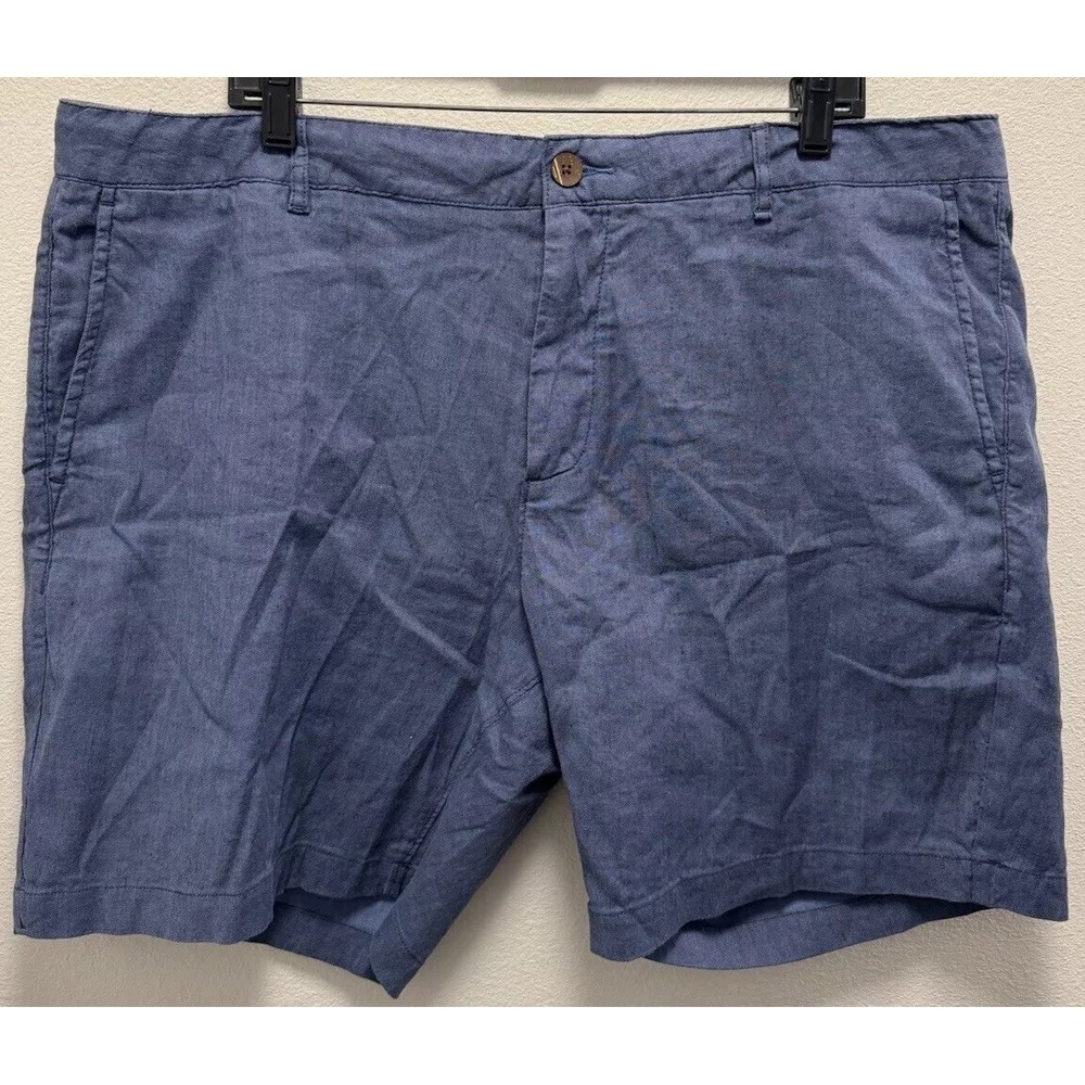 NEW Faherty Men's Size 40 Night Sea Blue Linen Blend Tradewinds Chino Short $128